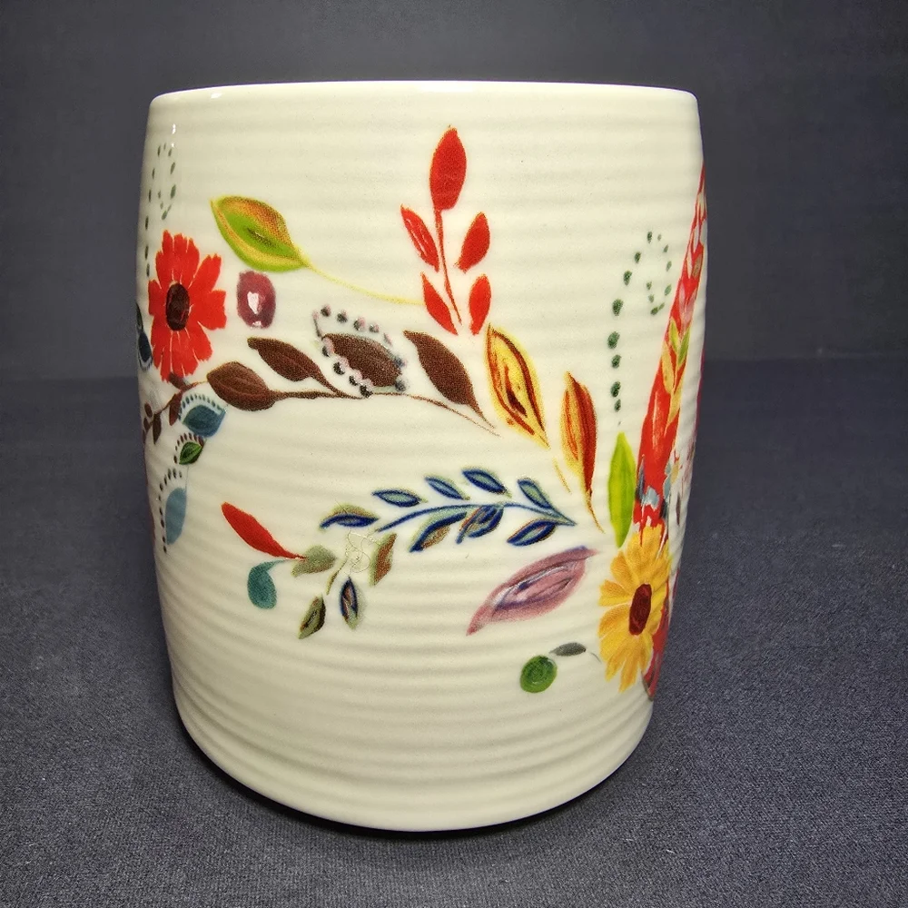 Anthropologie Starla E Halfmann Monogram Letter C Petal Palette Coffee Mug Cup - Picture 4 of 6